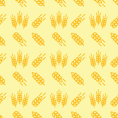 Seamless pattern with ears of wheat. Vector background.