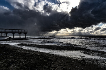 storm on the beach