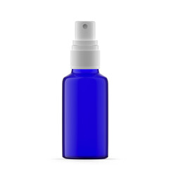 30ml Blue Glass Mist Spray Bottle. Isolated