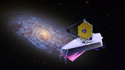 James Webb Space Telescope looking at galaxies. This image elements furnished by NASA