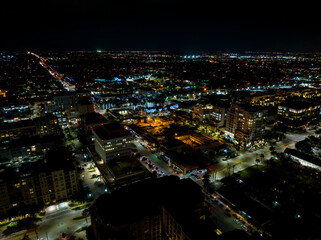 Obraz premium Aerial night photo Downtown Boca Raton FL