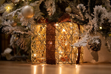 Detailed photo of present under a  Christmas decoration tree