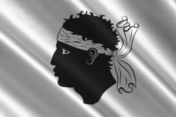 Flag of Corsica is an island in the Mediterranean Sea and one of the 18 regions of France