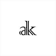 letter a k logo vector creative template