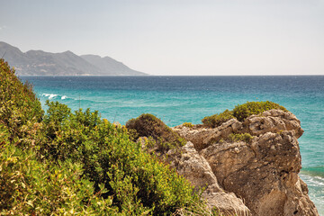 Fototapeta na wymiar Seascape of Corfu island, Greece.