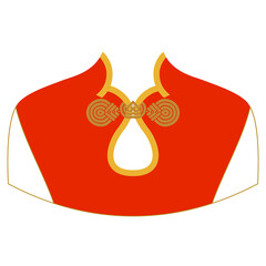 Neckline - asian design. Traditional chinese dress women's - qipao. Vector clipart