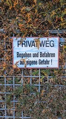 Schild für Privatweg