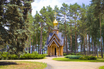 Wooden church in the hunting residence of ex-President Viktor Yanukovych in Sukholuchchya, Ukraine	
