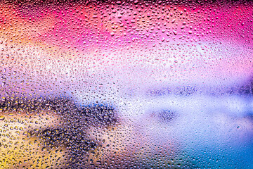 Beautiful background with drops on glass. Fresh background with raindrops © Алексей Божко