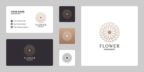 Fototapeta na wymiar monogram flower ornament logo design inspiration
