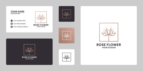 luxury rose flower logo design. feminine beauty rose logo template