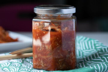 Spicy lettuce kimchi, Korean food, Vegetarian food good for health