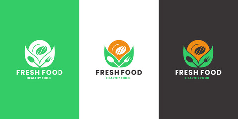fresh food logo design inspiration for healthy food restaurant