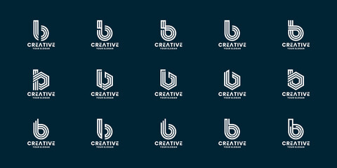 creative letter B monogram logo design initials company identity