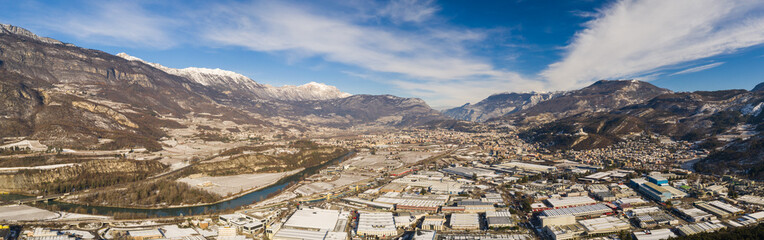 Zona Industriale Rovereto valle innevata