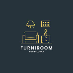 furniture room interior property logo design for business home property