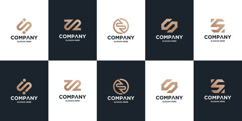 Fototapeta na wymiar set of letter S logo monogram icon for your business identity
