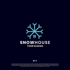 snow house icon logo design. snow and window house combine for your business