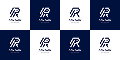 creative letter R logo design collection. R speed initials logo vector
