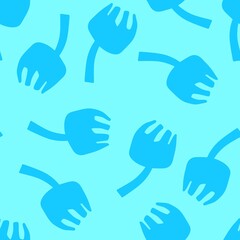 Nordic flowers seamless pattern. Blue Scandinavian flowers on a blue background.