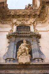Fototapeta na wymiar Fragment of Cathedral Church of Saint Mary in Murcia, Spain 