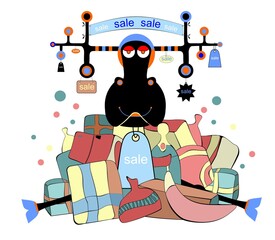 Funny elk or deer full of purchase have been bought on sale	