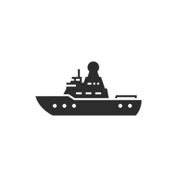research ship icon. scientific and oceanographic research vessel