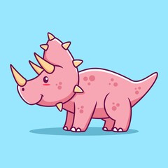 Obraz na płótnie Canvas Cute Dinosaur Cartoon Icon Illustration. Animal Flat Cartoon Style