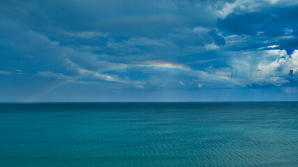 Double rainbow over the ocean near South Florida
