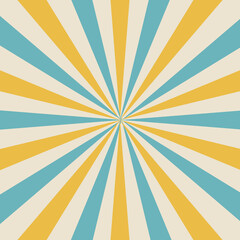 Abstract Starburst, or Sunburst Backdrop in Beige, Yellow, and Light-Blue Colors. Abstract Colorful Sunlight Design Wallpaper for Template Banner Social Media Advertising