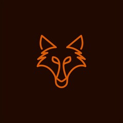fox head outline vector icon logo illustration design