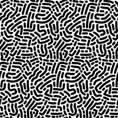 Cercles muraux Noir et blanc Superbe conception de modèle sans couture vectorielle abstraite de Turing organique