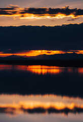 sunset over the lake