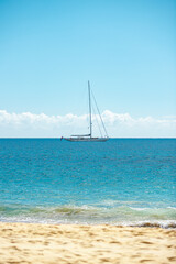 Fototapeta premium Luxury sailing yacht off the coast of Maui, Hawaii, USA