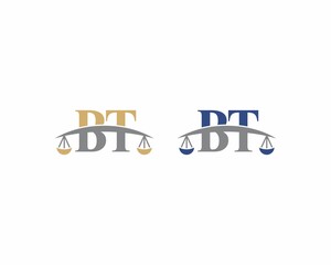 Letters BT Logo With Scale of Justice Logo Icon 001