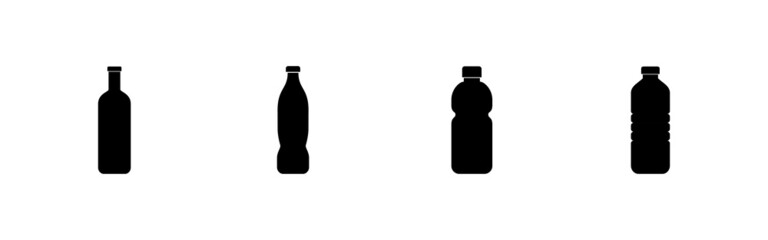 Bottle icons set. bottle sign and symbol