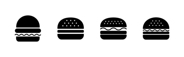 Burger icons set. burger sign and symbol. hamburger