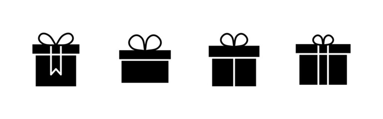 Gift icons set. gift sign and symbol. birthday gift