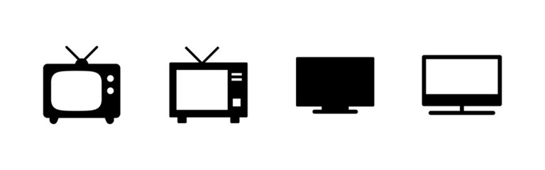 Tv icons set. television sign and symbol