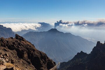 La Palma, Canary Islands - November 11, 2021. Eruption of Cumbre Vieja Volcano. La Palma, Canary...