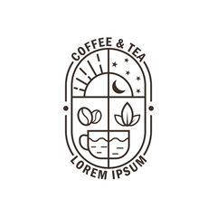 Logo tea coffee. Eco Coffee Logo. Shop Logo Template Design.