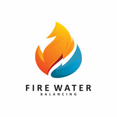 fire water color shape logo design