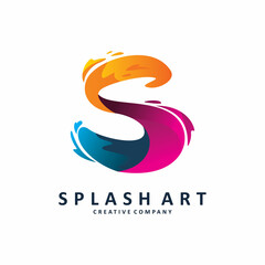 fresh full color initial s letter logo design