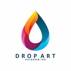 full color water drop logo design