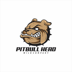 pitbull head mascot logo design