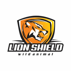 tiger lion shield logo design