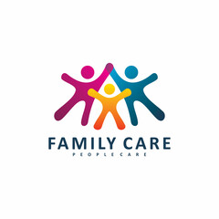 full color family care logo design