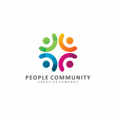 full color community people logo design