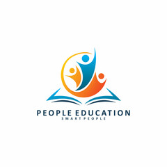 people community education book logo design
