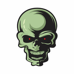 scary smiling skull logo design